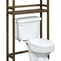 48" Chestnut Finish 2 Tier Solid Wood Over Toilet Organizer