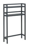 48" Graphite Finish 2 Tier Solid Wood Over Toilet Organizer