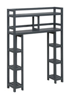 Graphite Finish 2 Tier Solid Wood Over Toilet Organizer