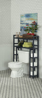 Graphite Finish 2 Tier Solid Wood Over Toilet Organizer