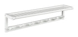 Wood Large Peg Coat or Towel Rack with Shelf in White