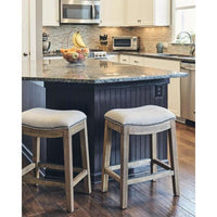 Counter Height Saddle Style Taupe Stool