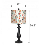 Black Candlestick Multi Color Tribal Arrows Shade table Lamp