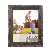 24x36 Rustic Smoky Black Picture Frame with Plexiglass Holder