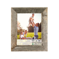 11x14 Rustic Weathered Grey Picture Frame with Plexiglass Holder