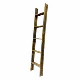 5 Step Rustic Weathered Grey Wood Ladder Shelf