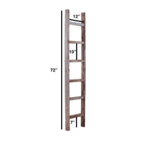 7 Step Rustic Weathered Gray Wood Ladder Shelf