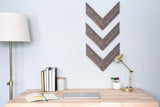 Set of 3 Rustic Weathered Grey Wood Chevron Arrow