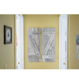 Set of Two Rustic Weathered Grey Wood Decorative Window Shutters
