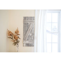 Set of Two Rustic Weathered Grey Wood Decorative Window Shutters