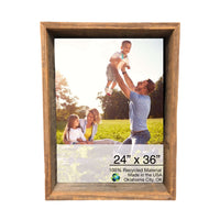 24x36 Rustic Weathered Grey Box Picture Frame with Hanger
