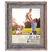 24 x 30 Natural Weathered Grey Picture Frame with Plexiglass Holder