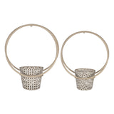 Set of 2 Metallic Cane Wall Planters