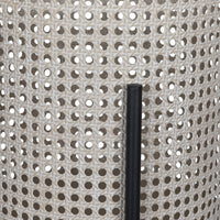 Black and Beige Cane Webb Metal Planter