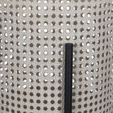 Black and Beige Cane Webb Metal Planter
