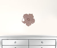 Set of 3 Metallic Mauve Flowers Wall Decor