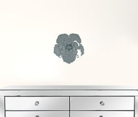 Set of 3 Blue Metal Flowers Wall Decor