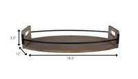 Rustic Brown Oval Wooden Tray