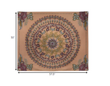 Center Medallion Coral Hanging Wall Tapestry