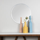 Minimalist Silver Round Wall Mirror