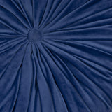 Blue Round Tufted Velvet Pillow