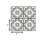 6" x 6" Black And White Mosaic Peel and Stick Removable Tiles