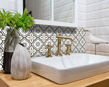 6" x 6" Black And White Mosaic Peel and Stick Removable Tiles