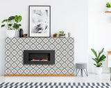 8" x 8" Black And White Mosaic Peel and Stick Removable Tiles