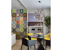 4" x 4" Mediterranean Brights Mosaic Peel and Stick Removable Tiles