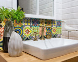 5" X 5" Mediterranean Brights Peel and Stick Removable Tiles