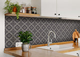 4" X 4" Burst Gray and White Peel and Stick Removable Tiles