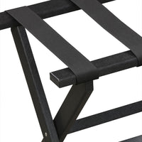 Earth Friendly Black Folding Luggage Rack with Black Straps