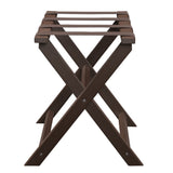 Earth Friendly Brown Folding Luggage Rack with Brown Straps