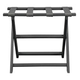Earth Friendly Dark Gray Folding Luggage Rack with Gray Straps