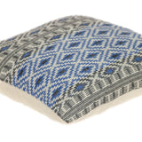 Gray and Blue Aztec Diamond Throw Pillow