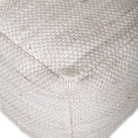 Chic Chunky White Textured Pouf