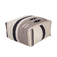 Aztec Gray Navy and Beige Pouf