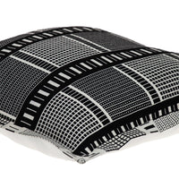 Black and White Abstract Stripes Throw Pillow