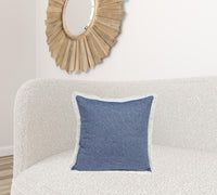 Chambray Blue and White Throw Pillow
