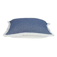Chambray Blue and White Throw Pillow
