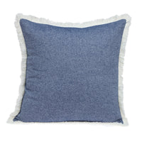 Chambray Blue and White Throw Pillow