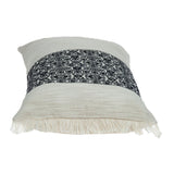 Black and White Geometric Fringe Throw Pillow