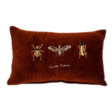 Golden Insects Velvet Throw Pillow