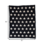 Navy Blue and White Stars Knitted Baby Blanket
