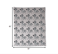 Grey Lots of Zebras Woven Knitted Baby Blanket