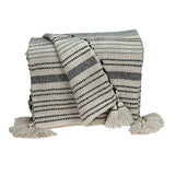 Light Blue and Stripe Handloom Throw Blanket
