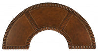 Hand Carved Leather Top Crescent Shape Desk
