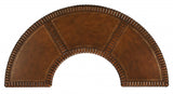 Hand Carved Leather Top Crescent Shape Desk