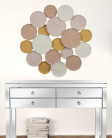 Distressed and Matte Abstract Metal Circle Wall Decor