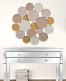 Distressed and Matte Abstract Metal Circle Wall Decor